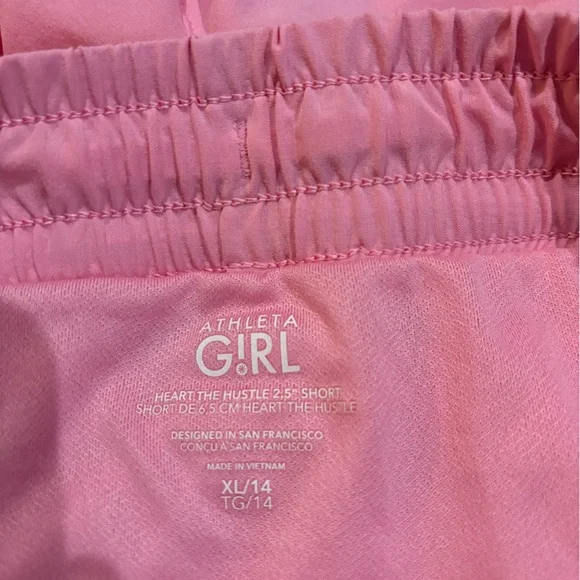 Athleta GIRL Hot Pink Heart The Hustle Shorts - Picture 4 of 4